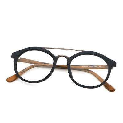 Guter Preis Elliptischer Rahmen Stilvoller Holzkopie Acetatbrille Rahmen MR 098.2 Online