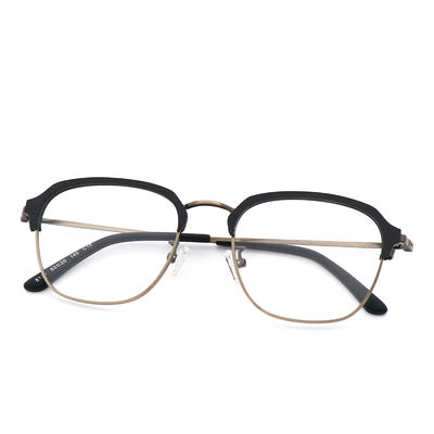 Harga yang bagus Poligon Kayu Grain Acetate Optical Frame Untuk Pria dan Wanita MR 8120 on line